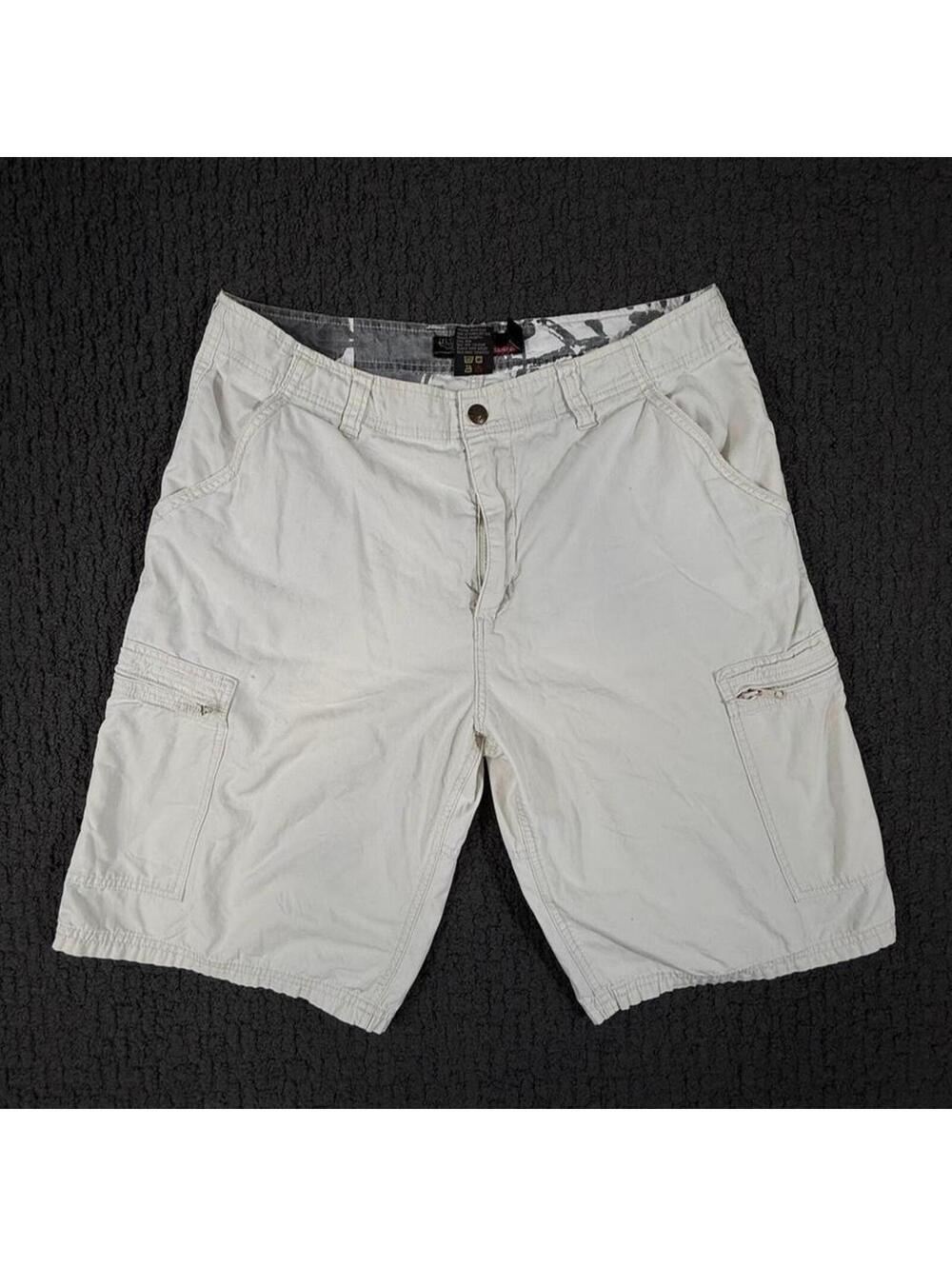 QUICKSILVER 2000’s Skater Cream Baggy Cargo Shorts Waist 34